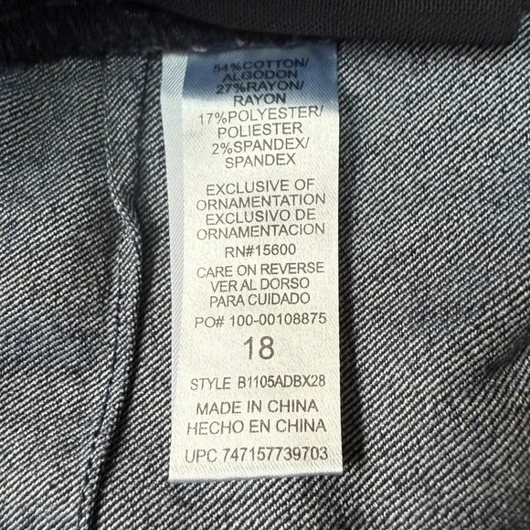 Democracy Jeans Womens 18 Blue Ab Solution Skinny Jeans Dark Indigo Stretch - Picture 7 of 13